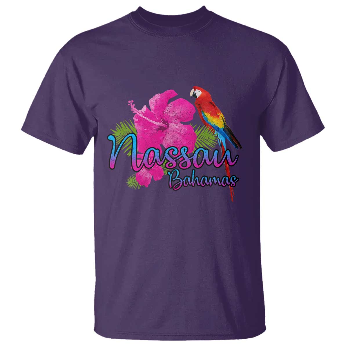Nassau Souvenir T Shirt Caribbean Bahamas Beach Vacation TS10 Purple Print Your Wear
