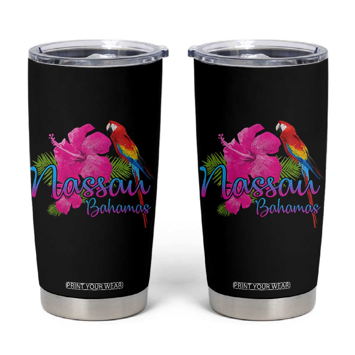 Nassau Souvenir Tumbler Cup Caribbean Bahamas Beach Vacation TS10 Black Print Your Wear