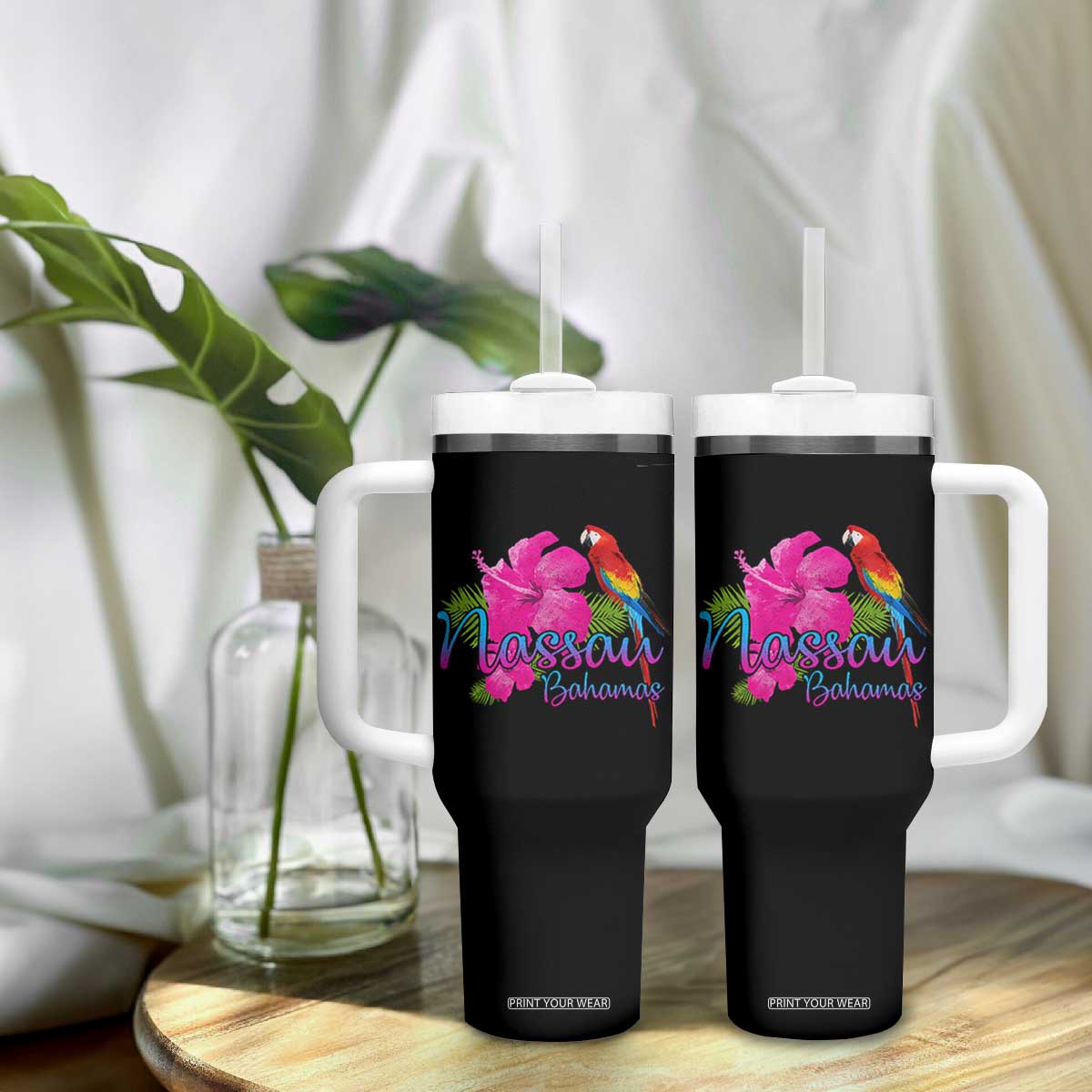 Nassau Souvenir Tumbler With Handle Caribbean Bahamas Beach Vacation TS10 Print Your Wear