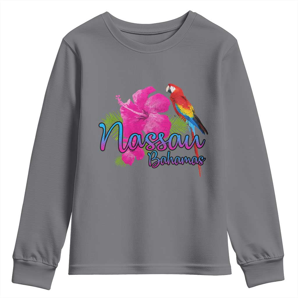 Nassau Souvenir Youth Sweatshirt Caribbean Bahamas Beach Vacation TS10 Charcoal Print Your Wear