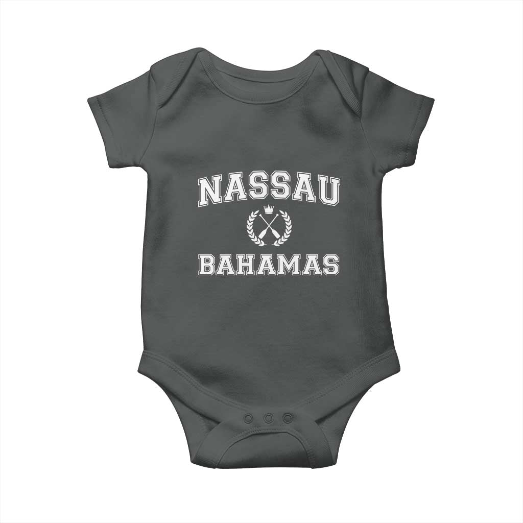 Nassau Souvenir Baby Onesie Bahamas Rowing Beach Summer Vacation TS10 Dark Heather Print Your Wear