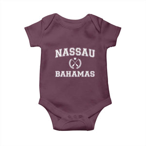 Nassau Souvenir Baby Onesie Bahamas Rowing Beach Summer Vacation TS10 Maroon Print Your Wear