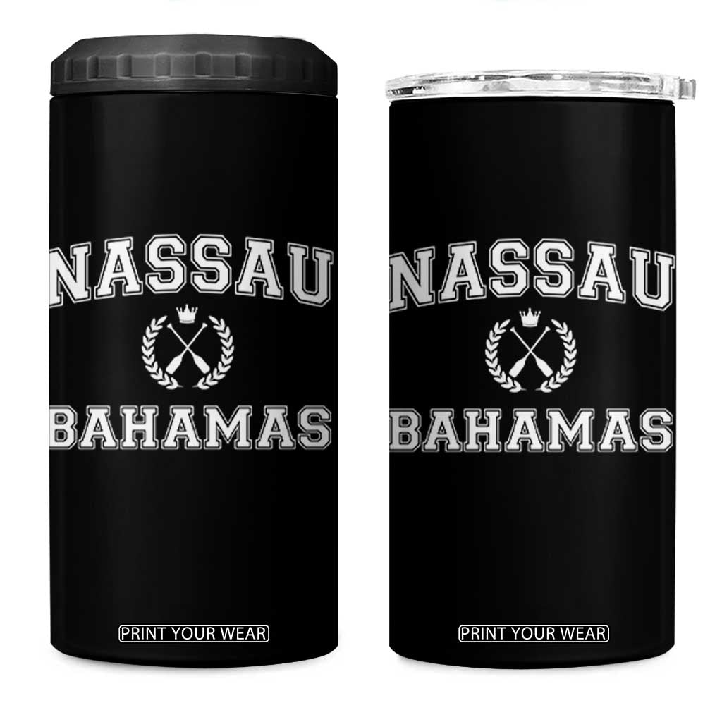 Nassau Souvenir 4 in 1 Can Cooler Tumbler Bahamas Rowing Beach Summer Vacation TS10 One Size: 16 oz Black Print Your Wear
