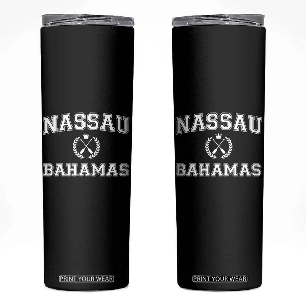 Nassau Souvenir Skinny Tumbler Bahamas Rowing Beach Summer Vacation TS10 Black Print Your Wear