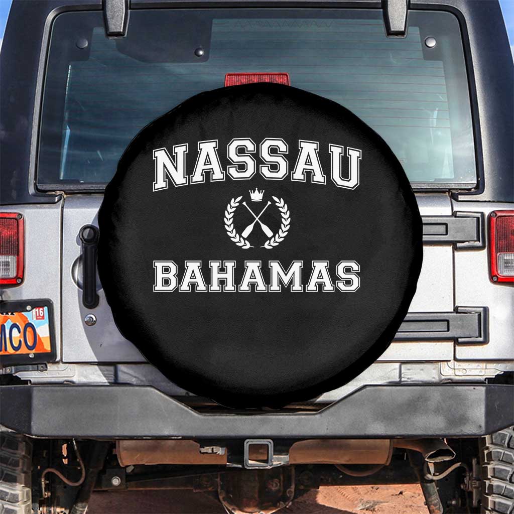 Nassau Souvenir Spare Tire Cover Bahamas Rowing Beach Summer Vacation TS10 No hole Black Print Your Wear