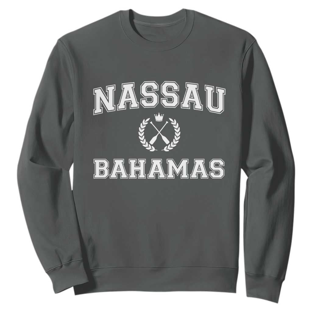 Nassau Souvenir Sweatshirt Bahamas Rowing Beach Summer Vacation TS10 Dark Heather Print Your Wear