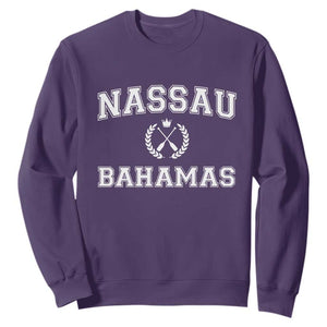 Nassau Souvenir Sweatshirt Bahamas Rowing Beach Summer Vacation TS10 Purple Print Your Wear