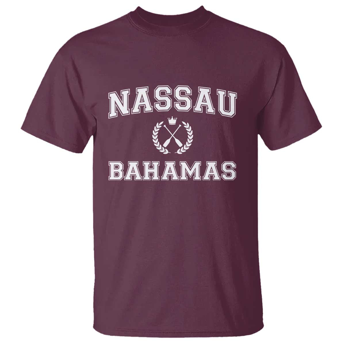 Nassau Souvenir T Shirt Bahamas Rowing Beach Summer Vacation TS10 Maroon Print Your Wear
