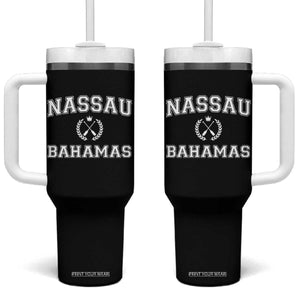 Nassau Souvenir Tumbler With Handle Bahamas Rowing Beach Summer Vacation TS10 One Size: 40 oz Black Print Your Wear