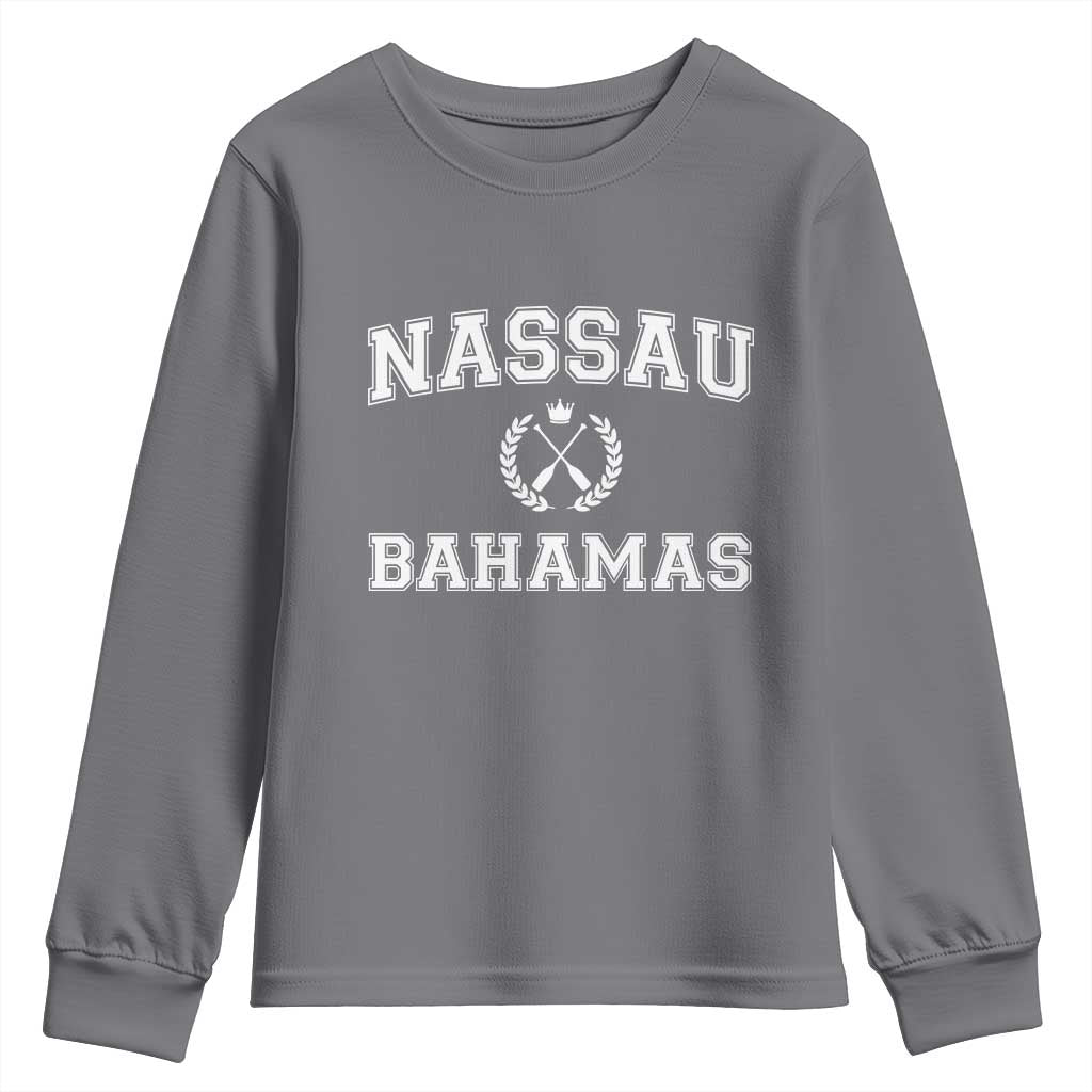 Nassau Souvenir Youth Sweatshirt Bahamas Rowing Beach Summer Vacation TS10 Charcoal Print Your Wear