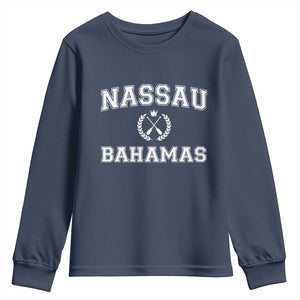 Nassau Souvenir Youth Sweatshirt Bahamas Rowing Beach Summer Vacation TS10 Navy Print Your Wear