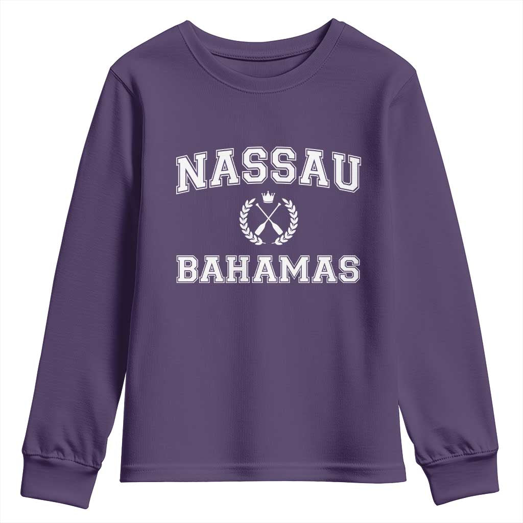 Nassau Souvenir Youth Sweatshirt Bahamas Rowing Beach Summer Vacation TS10 Purple Print Your Wear