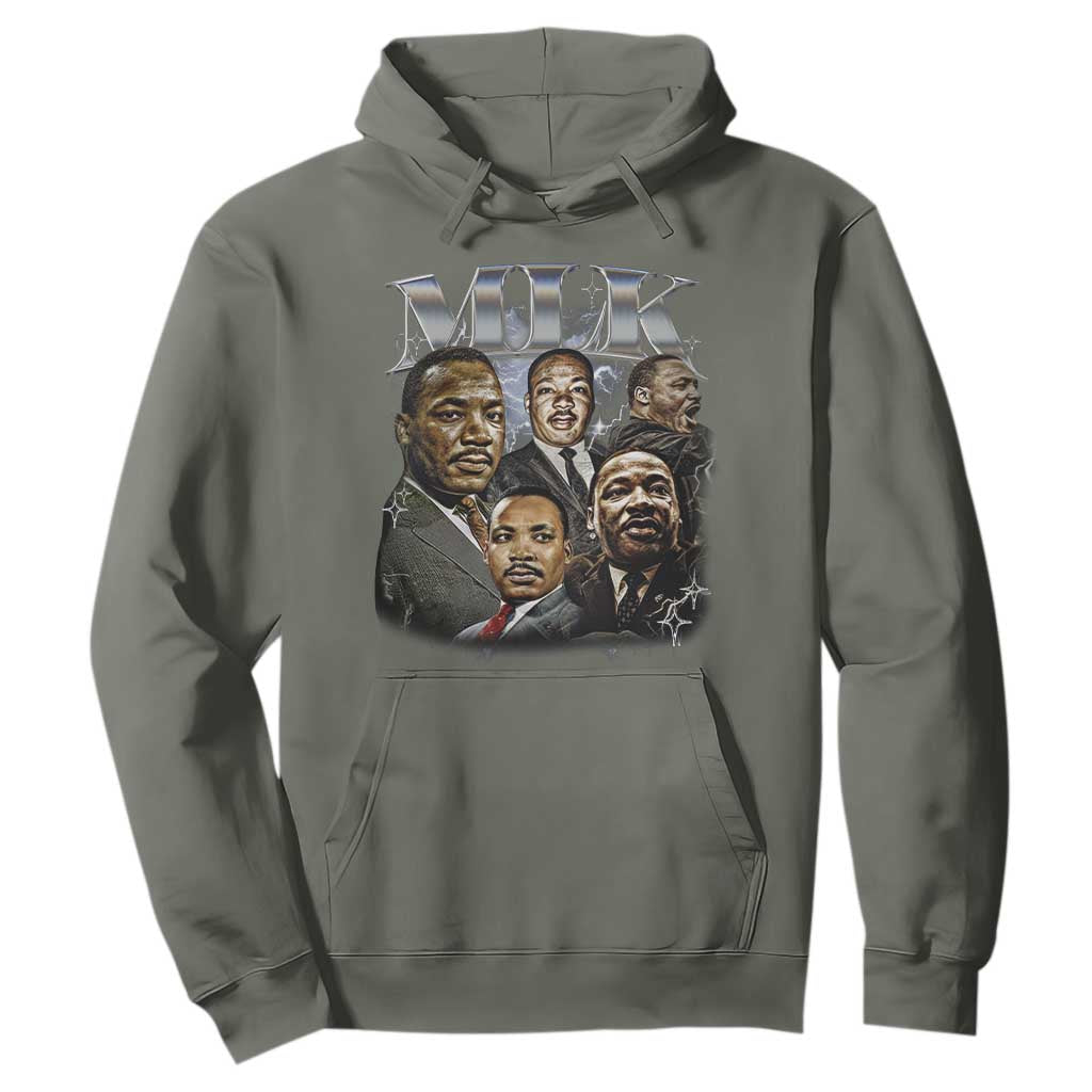 Martin Luther King Hoodie Black History Month Pride MLK Bootleg Rap Tee TS10 Military Green Print Your Wear