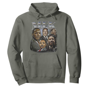 Martin Luther King Hoodie Black History Month Pride MLK Bootleg Rap Tee TS10 Military Green Print Your Wear