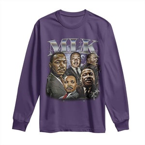 Martin Luther King Long Sleeve Shirt Black History Month Pride MLK Bootleg Rap Tee TS10 Purple Print Your Wear