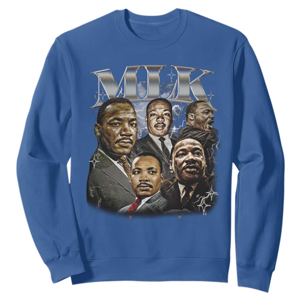 Martin Luther King Sweatshirt Black History Month Pride MLK Bootleg Rap Tee TS10 Royal Blue Print Your Wear