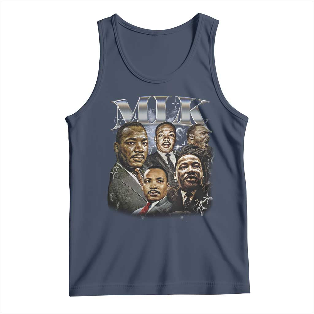 Martin Luther King Tank Top Black History Month Pride MLK Bootleg Rap Tee TS10 Navy Print Your Wear