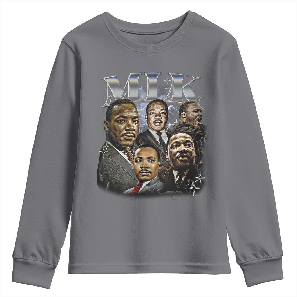 Martin Luther King Youth Sweatshirt Black History Month Pride MLK Bootleg Rap Tee TS10 Charcoal Print Your Wear