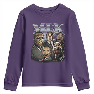 Martin Luther King Youth Sweatshirt Black History Month Pride MLK Bootleg Rap Tee TS10 Purple Print Your Wear
