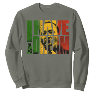 Martin Luther King Sweatshirt Black History Month MLK I Have A Dream TS10 Military Green Print Your Wear