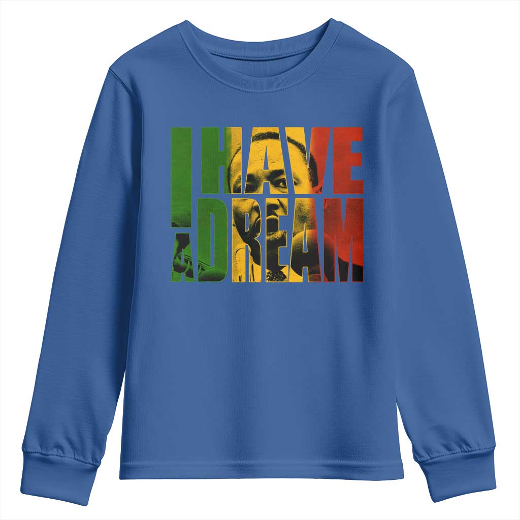 Martin Luther King Youth Sweatshirt Black History Month MLK I Have A Dream TS10 Royal Blue Print Your Wear