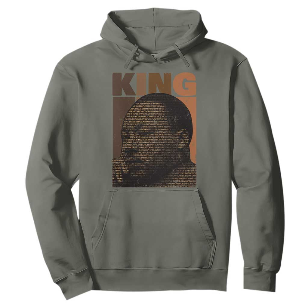 Martin Luther King Hoodie Black History Month MLK Melanin African American TS10 Military Green Print Your Wear