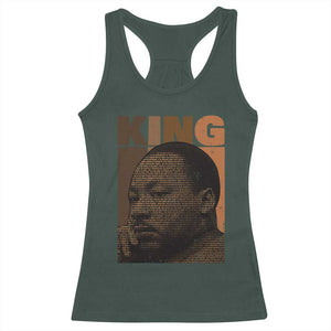 Martin Luther King Racerback Tank Top Black History Month MLK Melanin African American TS10 Dark Forest Green Print Your Wear