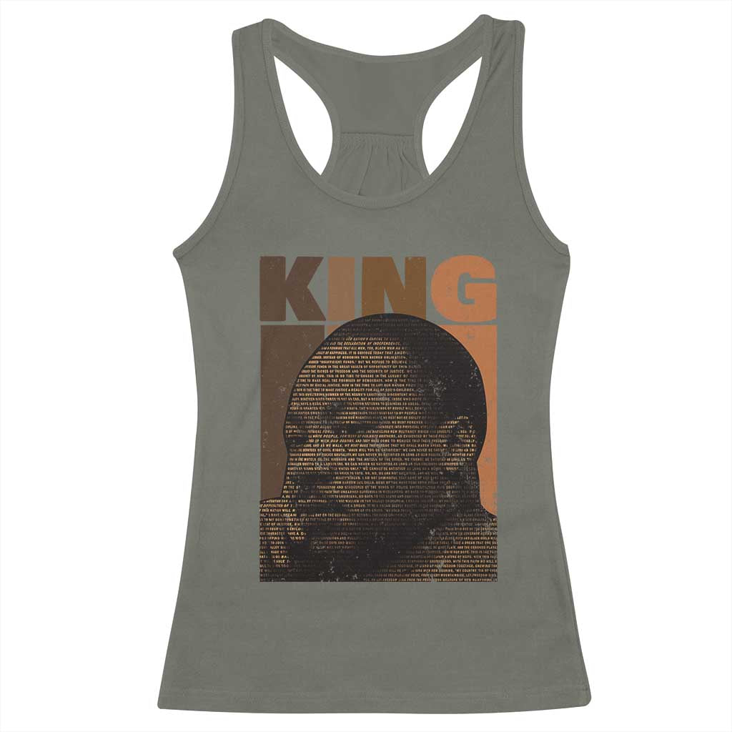 Martin Luther King Racerback Tank Top Black History Month MLK Melanin African American TS10 Military Green Print Your Wear