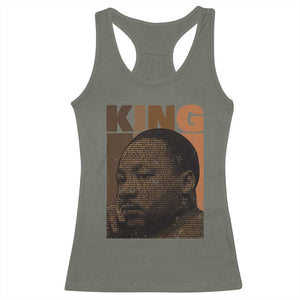 Martin Luther King Racerback Tank Top Black History Month MLK Melanin African American TS10 Military Green Print Your Wear