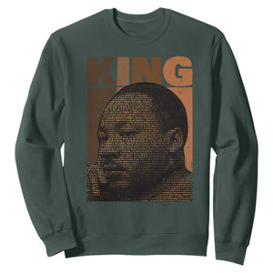 Martin Luther King Sweatshirt Black History Month MLK Melanin African American TS10 Dark Forest Green Print Your Wear