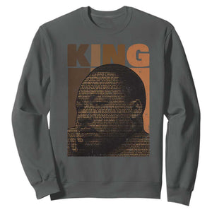 Martin Luther King Sweatshirt Black History Month MLK Melanin African American TS10 Dark Heather Print Your Wear