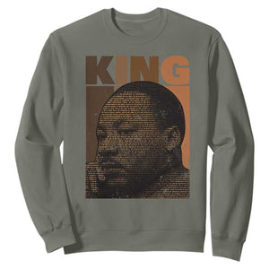 Martin Luther King Sweatshirt Black History Month MLK Melanin African American TS10 Military Green Print Your Wear