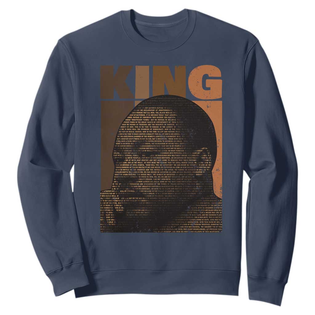 Martin Luther King Sweatshirt Black History Month MLK Melanin African American TS10 Navy Print Your Wear
