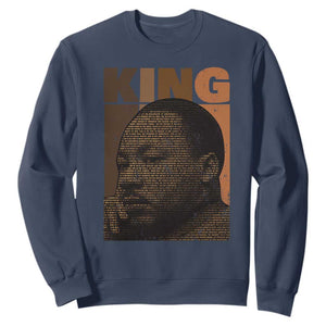 Martin Luther King Sweatshirt Black History Month MLK Melanin African American TS10 Navy Print Your Wear