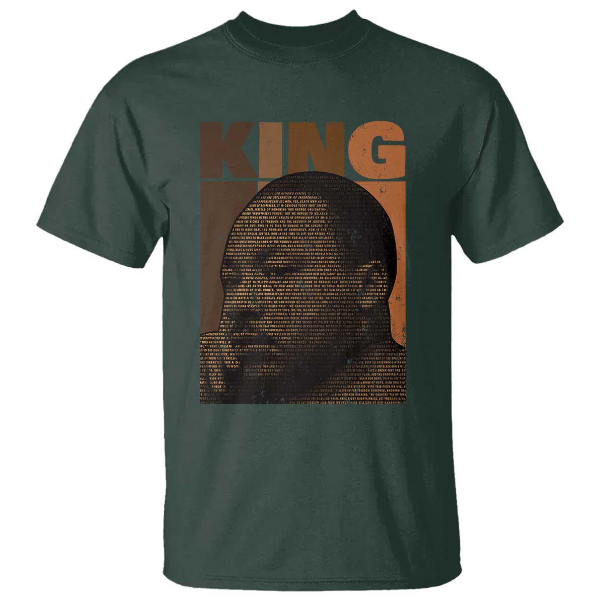 Martin Luther King T Shirt Black History Month MLK Melanin African American TS10 Dark Forest Green Print Your Wear