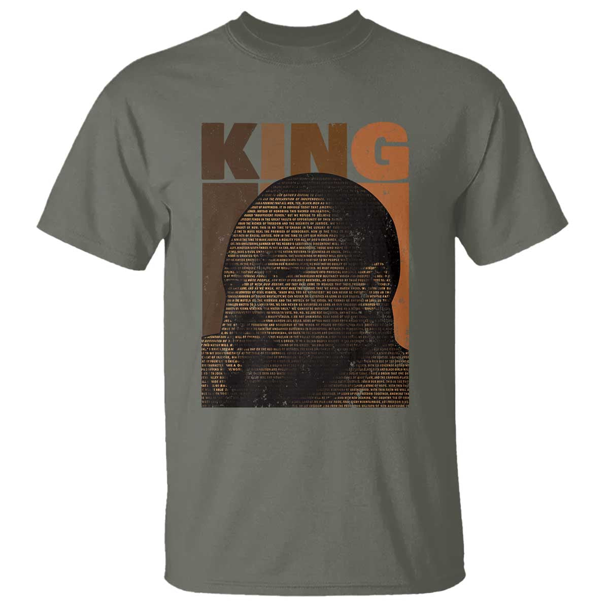 Martin Luther King T Shirt Black History Month MLK Melanin African American TS10 Military Green Print Your Wear