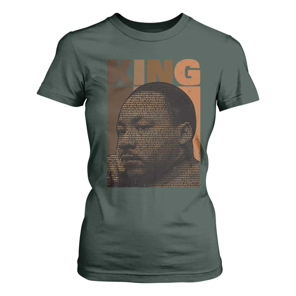 Martin Luther King T Shirt For Women Black History Month MLK Melanin African American TS10 Dark Forest Green Print Your Wear