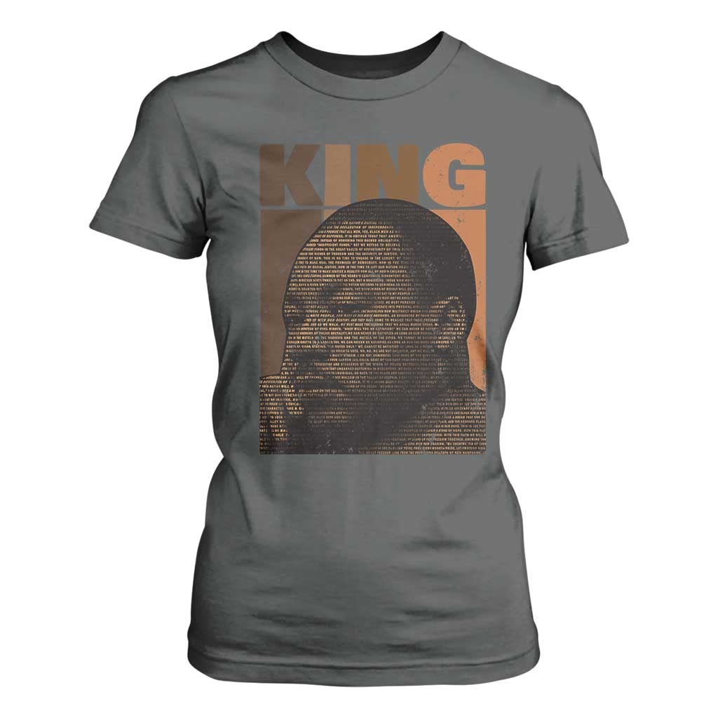 Martin Luther King T Shirt For Women Black History Month MLK Melanin African American TS10 Dark Heather Print Your Wear