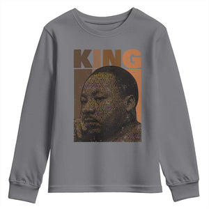 Martin Luther King Youth Sweatshirt Black History Month MLK Melanin African American TS10 Charcoal Print Your Wear