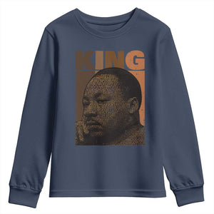Martin Luther King Youth Sweatshirt Black History Month MLK Melanin African American TS10 Navy Print Your Wear