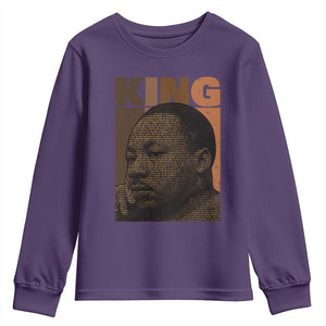 Martin Luther King Youth Sweatshirt Black History Month MLK Melanin African American TS10 Purple Print Your Wear