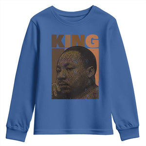 Martin Luther King Youth Sweatshirt Black History Month MLK Melanin African American TS10 Royal Blue Print Your Wear