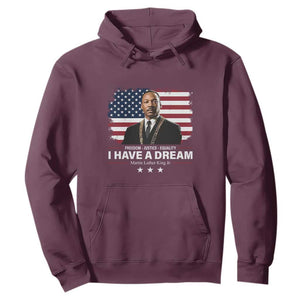 Martin Luther King Hoodie I Have A Dream Freedom Justice Equality MLK Day Black History Month TS10 Maroon Print Your Wear