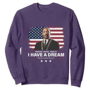 Martin Luther King Sweatshirt I Have A Dream Freedom Justice Equality MLK Day Black History Month TS10 Purple Print Your Wear