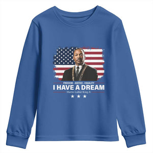 Martin Luther King Youth Sweatshirt I Have A Dream Freedom Justice Equality MLK Day Black History Month TS10 Royal Blue Print Your Wear