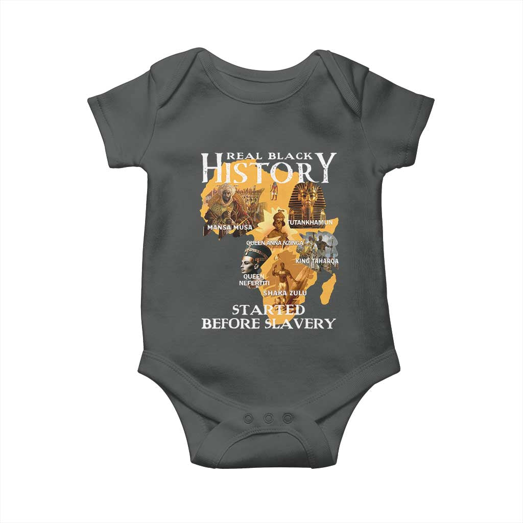 Black History Baby Onesie Didnt Start With Slavery TS10 Dark Heather Print Your Wear