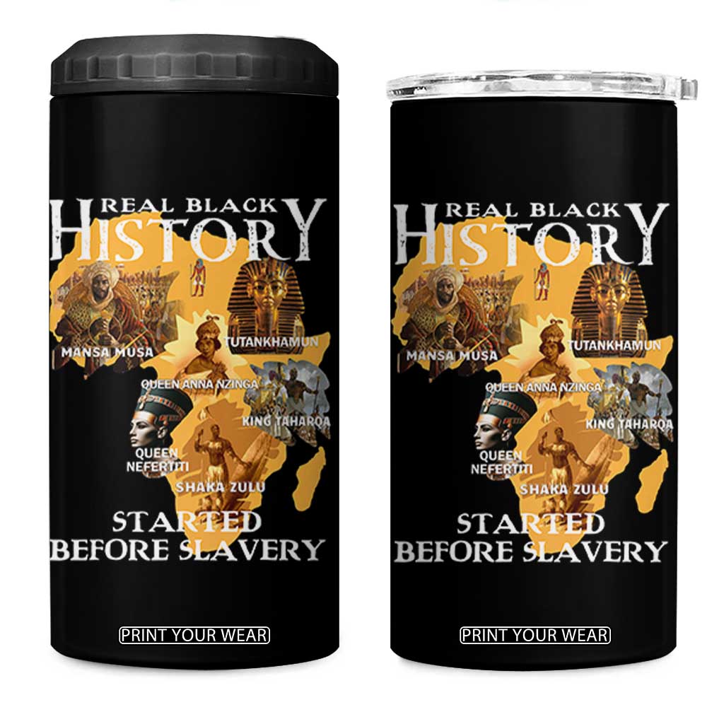 Black History 4 in 1 Can Cooler Tumbler Didnt Start With Slavery TS10 One Size: 16 oz Black Print Your Wear