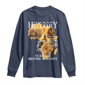 Black History Long Sleeve Shirt Didnt Start With Slavery TS10 Navy Print Your Wear