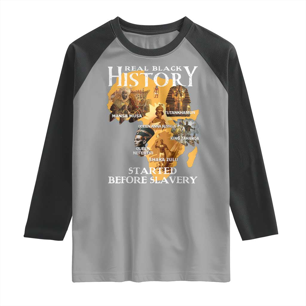 Black History Raglan Shirt Didnt Start With Slavery TS10 Sport Gray Black Print Your Wear