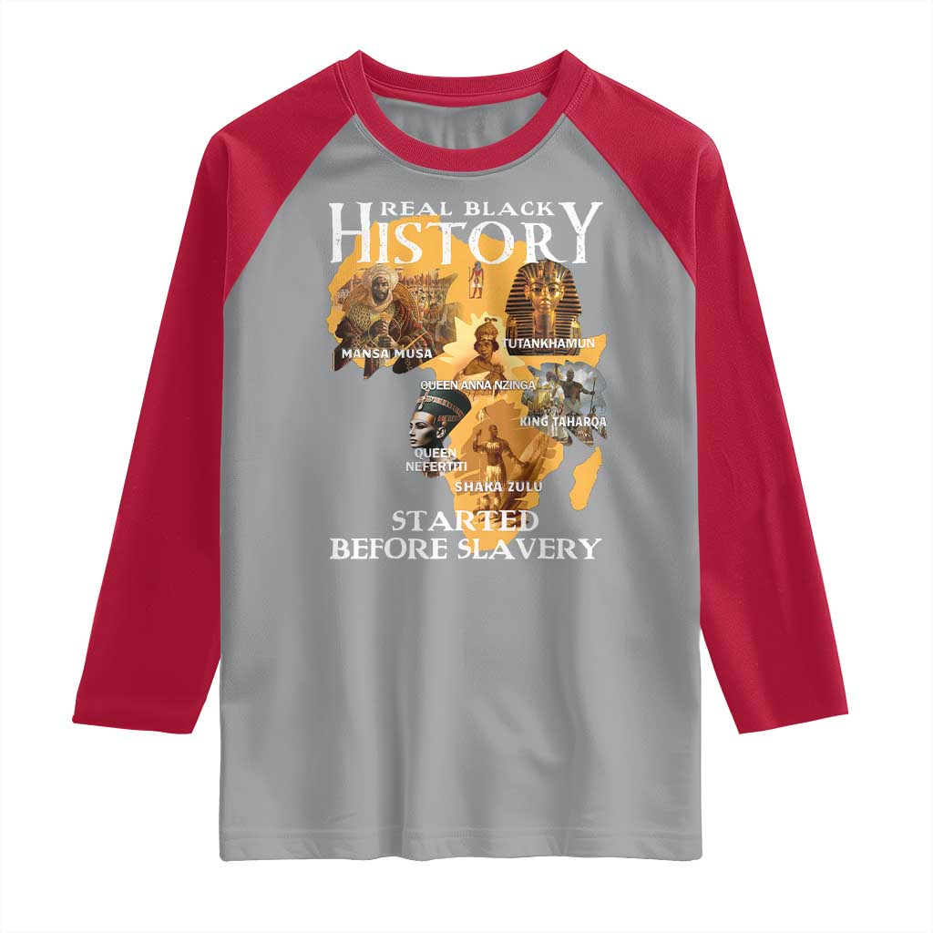 Black History Raglan Shirt Didnt Start With Slavery TS10 Sport Gray Red Print Your Wear